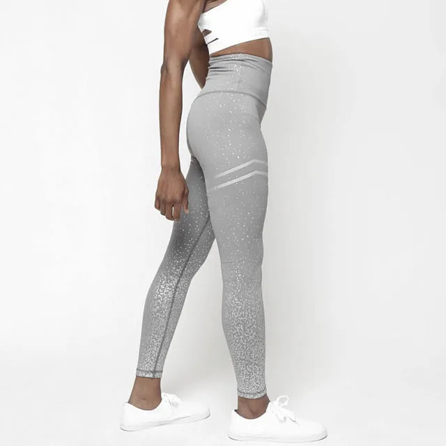 Gold Print High Waist Fitness Leggings